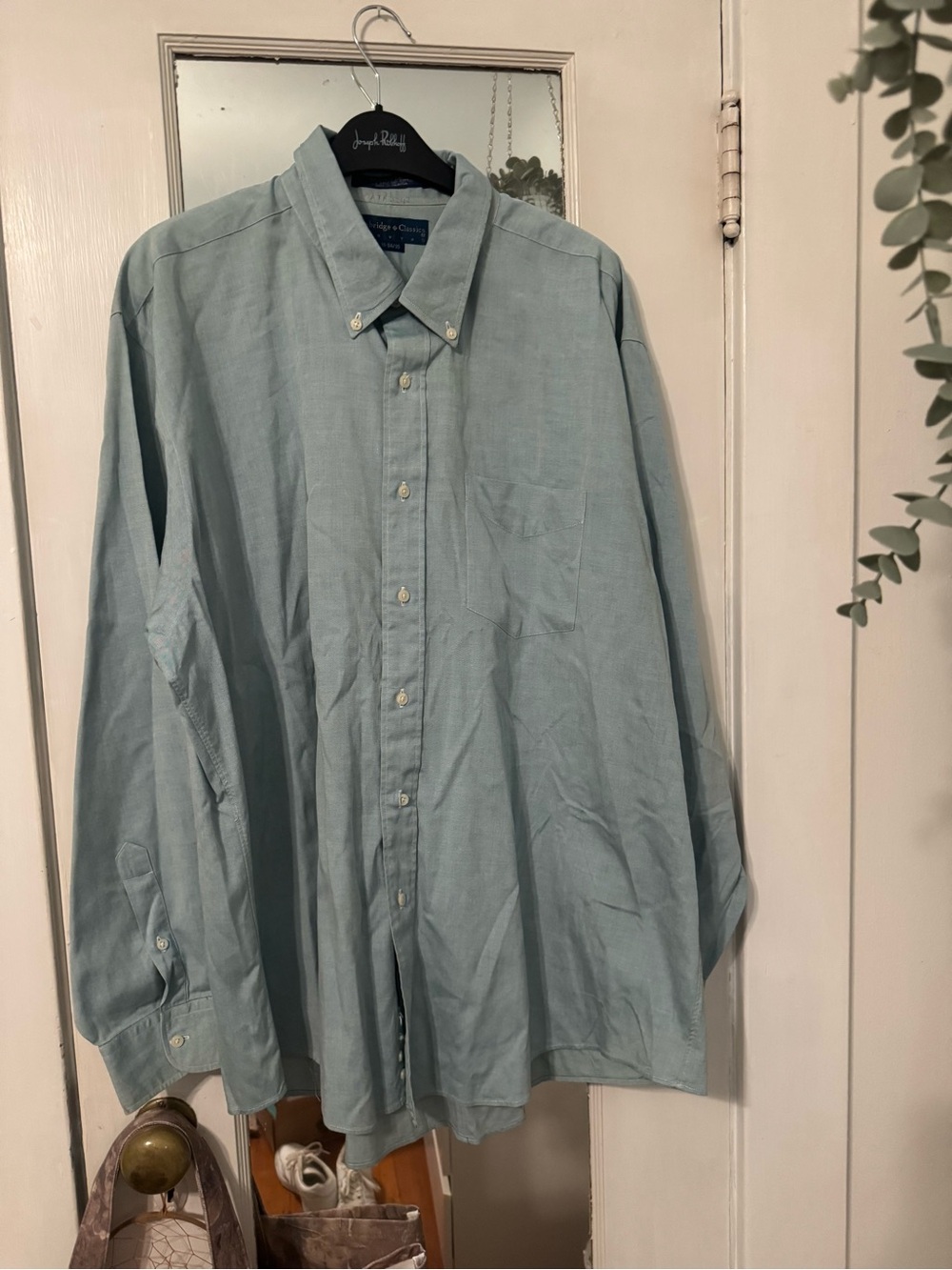 Vtg Cambridge Classic Mervyn's Light Blue Button Down Shirt 18 34/35